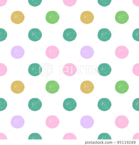 Polka dot seamless pattern, pastel colored dot pattern, hand drawn pattern, hand drawn textile pattern 95119289