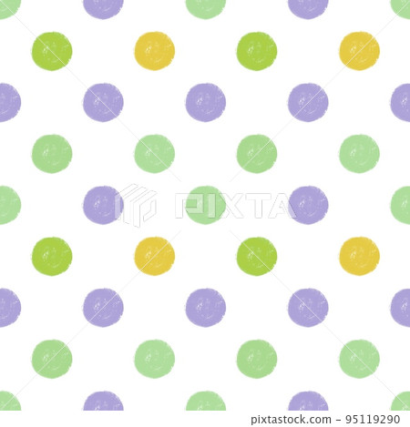 圓點無縫圖案、柔和色點圖案、手繪圖案、手繪紡織圖案 95119290