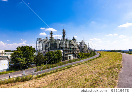 Toda City, Saitama Prefecture Japan's largest plant and blue sky at the Arakawa Water Circulation Center 95119478