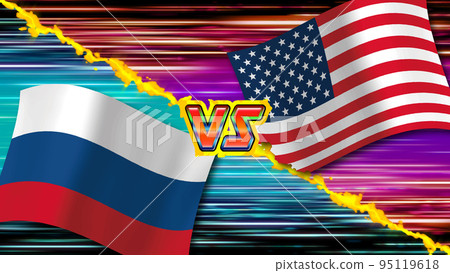 National flag USA VS Russia image background A National flag USA VS Russia image background A 95119618