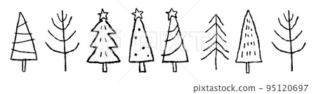 手繪聖誕banner_tree_black 手繪聖誕banner_tree_black 95120697
