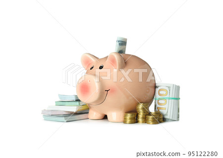 Concept of financial, economic problems and inflation, isolated on white background Concept of financial, economic problems and inflation, isolated on white background 95122280