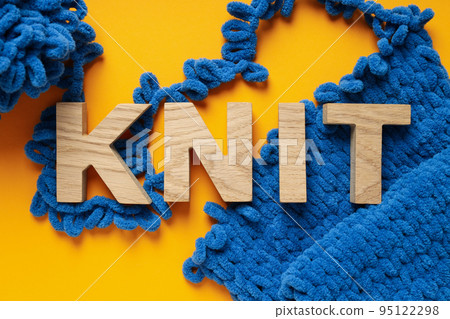Concept of hobby, cozy hobby, knitting, top view Concept of hobby, cozy hobby, knitting, top view 95122298