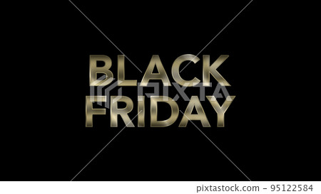 Gold shining Black Friday letters (black background) 95122584