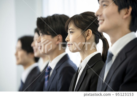 Profiles of young men and women in suits Job-hunting students/freshers image 95123153