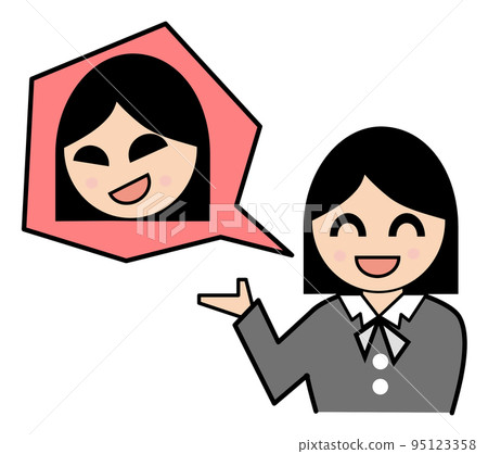 The back face of a cute girl who responds with a smile The back face of a cute girl who responds with a smile 95123358