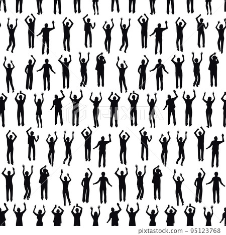 Silhouettes happy dancing people seamless pattern on white background Silhouettes happy dancing people seamless pattern on white background 95123768