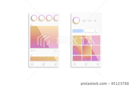 Content grid photo app post and profile interface frame mockup Content grid photo app post and profile interface frame mockup 95123788
