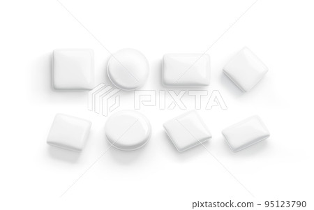 Blank white badge mockup, different shape, top and side view Blank white badge mockup, different shape, top and side view 95123790