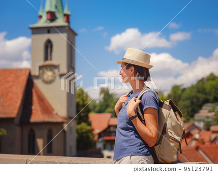 travel to summer Europe young asian woman travel to summer Europe young asian woman 95123791
