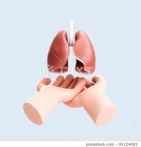 3D rendering of cute little hands and models 95124085