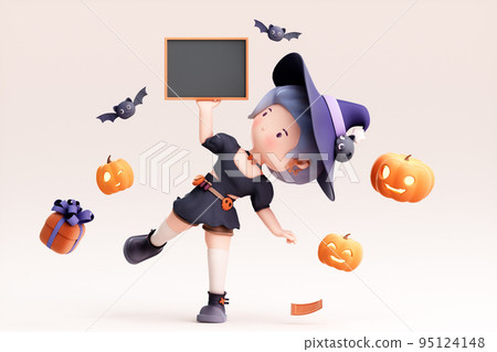 3D rendering of cute little girl 3D rendering of cute little girl 95124148