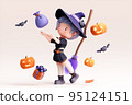 halloween, magician, pumpkin 95124151