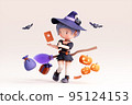halloween, magician, pumpkin 95124153