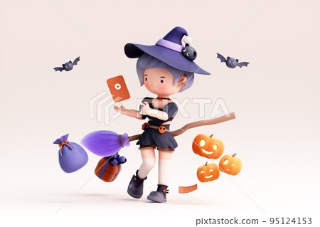halloween, magician, pumpkin 95124153