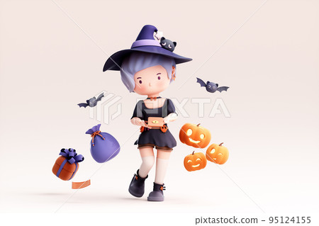 halloween, magician, pumpkin 95124155