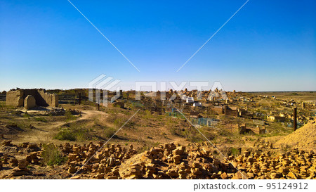 Panorama view to Mizdakhan cemetery, khodjeyli, Karakalpakstan, Uzbekistan Panorama view to Mizdakhan cemetery, khodjeyli, Karakalpakstan, Uzbekistan 95124912