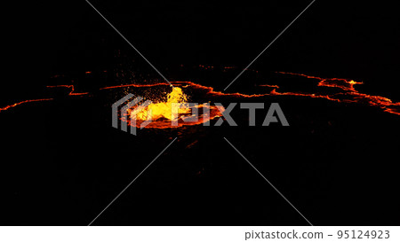 Erta Ale volcano crater, melting lava splash, Danakil depression Ethiopia 95124923