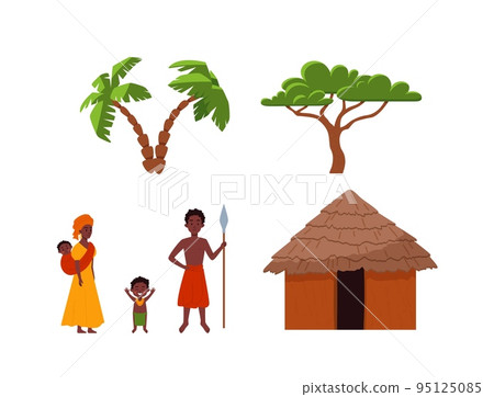 Set of design elements about Africa flat style, vector illustration Set of design elements about Africa flat style, vector illustration 95125085