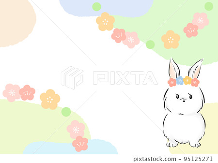 Rabbit pastel color pattern background material 95125271