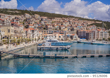 Architecture and luxury yachts in Lustica Bay, Montenegro. Travel around Montenegro concept. Go Everywhere Architecture and luxury yachts in Lustica Bay, Montenegro. Travel around Montenegro concept. Go Everywhere 95126006