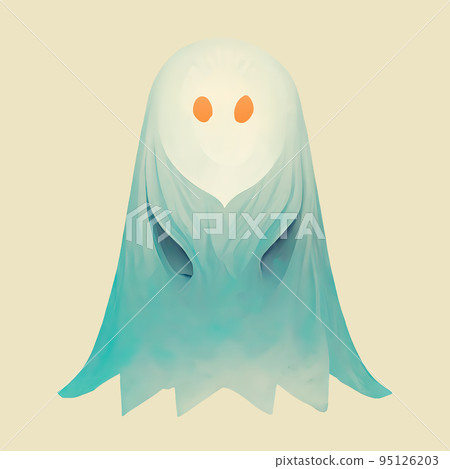 Cartoon ghost simple illustration. Fairy tale character. Simple picture. Digital illustration. Cartoon ghost simple illustration. Fairy tale character. Simple picture. Digital illustration. 95126203