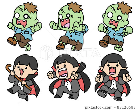 人物插圖殭屍和德古拉 人物插圖殭屍和德古拉 95126595