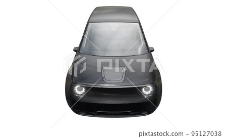 Compact urban electric car with a cute design and advanced technologies of the future on a white background. 3d illustration. 95127038
