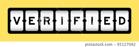 Black color in word verified on slot banner with yellow color background Black color in word verified on slot banner with yellow color background 95127092