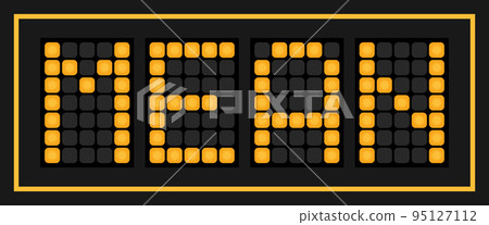 Orange color led banner in word mean on black background Orange color led banner in word mean on black background 95127112