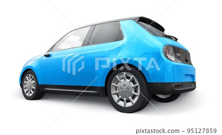 Compact urban electric car with a cute design and advanced technologies of the future on a white background. 3d illustration. 95127859