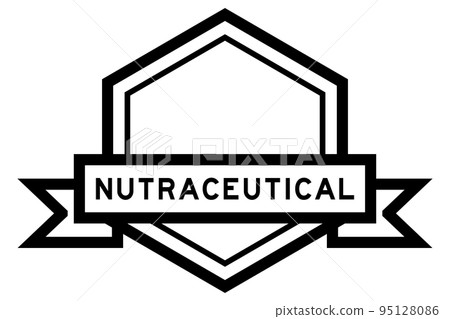 Vintage black color hexagon label banner with word nutraceutical on white background Vintage black color hexagon label banner with word nutraceutical on white background 95128086