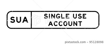 Grunge black SUA Single use account word square rubber seal stamp on white background Grunge black SUA Single use account word square rubber seal stamp on white background 95128098
