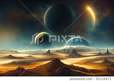 alien world, deep space landscape 95128471