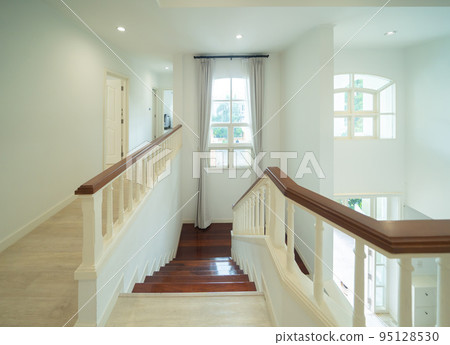 Luxury staircase in home or house. Architecture interior design decoration Luxury staircase in home or house. Architecture interior design decoration 95128530