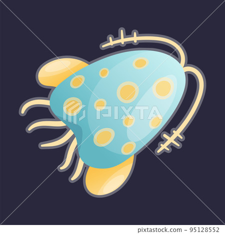 Plankton Water Organism with Tentacles Free Floating on Dark Background Vector Illustration Plankton Water Organism with Tentacles Free Floating on Dark Background Vector Illustration 95128552
