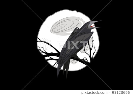 Sketch of flying raven. Hand drawn illustration converted to vector. Vector illustration Sketch of flying raven. Hand drawn illustration converted to vector. Vector illustration 95128696