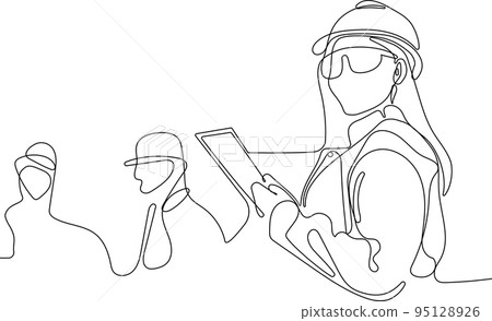 construction manager and engineer working on building site. Vector illustration construction manager and engineer working on building site. Vector illustration 95128926