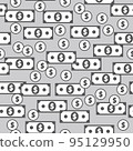 Dollar Banknotes Seamless Pattern 95129950