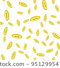 Falling Golden Dollar Coins Seamless Pattern 95129954