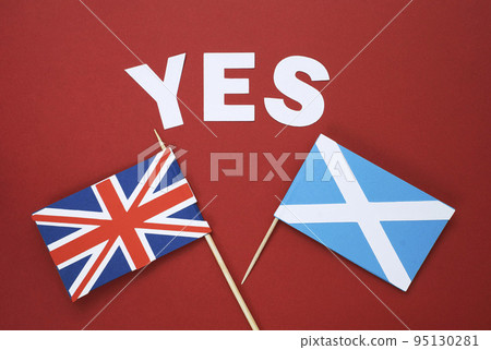 Scottish independence referendum 19th october 2023. scotland vote for independence, politic relative background with national flags Scottish independence referendum 19th october 2023. scotland vote for independence, politic relative background with national flags 95130281