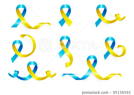 Vector 3d Realistic Yellow and Blue Ribbon Icon Closeup Isolated on White Background. Support for Ukraine Symbo Clipart. Design Template for Anti War Call, Peace, Struggle, Protest Vector 3d Realistic Yellow and Blue Ribbon Icon Closeup Isolated on White Background. Support for Ukraine Symbo Clipart. Design Template for Anti War Call, Peace, Struggle, Protest 95130591