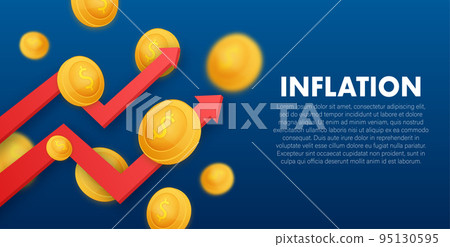 inflationary financial crisis. Inflation estimator or gauge. Vector stock illustration. 95130595