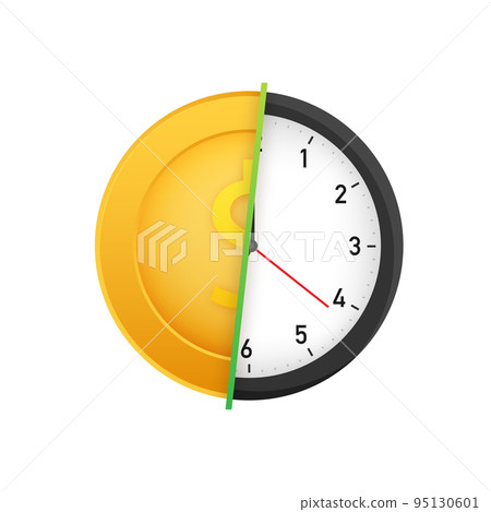 Time is money icon. Money saving. Business and management. Vector stock illustration. Time is money icon. Money saving. Business and management. Vector stock illustration. 95130601