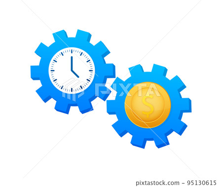Time is money icon. Money saving. Business and management. Vector stock illustration. 95130615