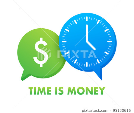 Time is money icon. Money saving. Business and management. Vector stock illustration. Time is money icon. Money saving. Business and management. Vector stock illustration. 95130616