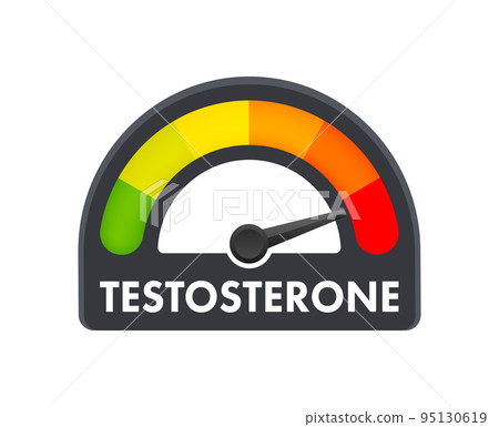 Testosterone level metering scale. Sign tachometer, speedometer, indicators. Vector stock illustration. Testosterone level metering scale. Sign tachometer, speedometer, indicators. Vector stock illustration. 95130619