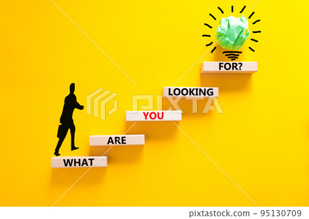 What are you looking for symbol. Concept words What are you looking for on wooden blocks. Businessman icon. Beautiful yellow table yellow background. Business what are you looking for concept. Copy What are you looking for symbol. Concept words What are you looking for on wooden blocks. Businessman icon. Beautiful yellow table yellow background. Business what are you looking for concept. Copy 95130709