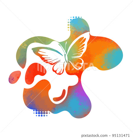 Blob and butterfly. Vector illustration. Abstract grunge decoration. Vector illustration. 95131471