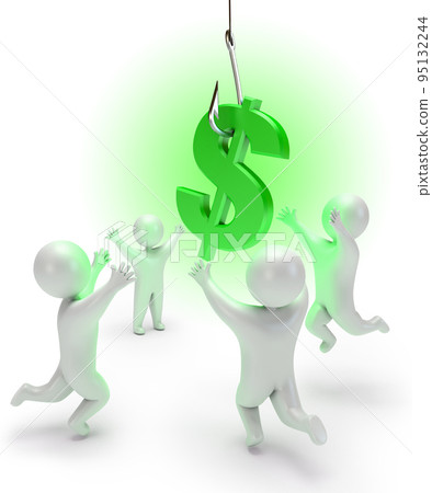 dollar on the hook, bait dollar on the hook, bait 95132244